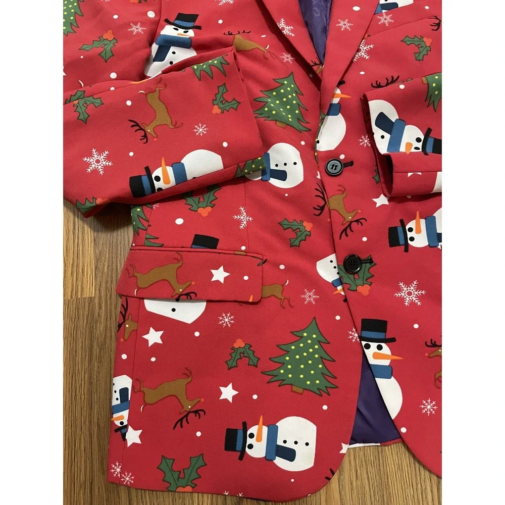 OppoSuits Blazer Mens 40 Christmas Novelty Snowman Reindeer Holiday